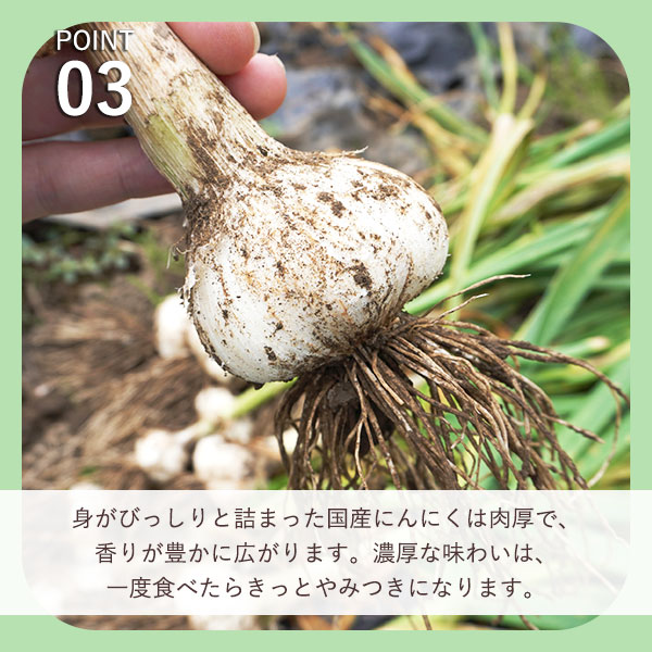 国産にんにく使用